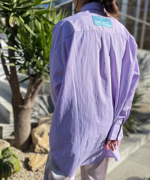 mi via loca（ミヴィアロカ）の「ストライプBIGシャツ（シャツ/ブラウス・レディース・ピンク/イエロー・FREE）」の17枚目の写真