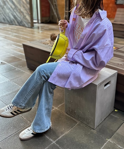 mi via loca（ミヴィアロカ）の「ストライプBIGシャツ（シャツ/ブラウス・レディース・ピンク/イエロー・FREE）」の21枚目の写真