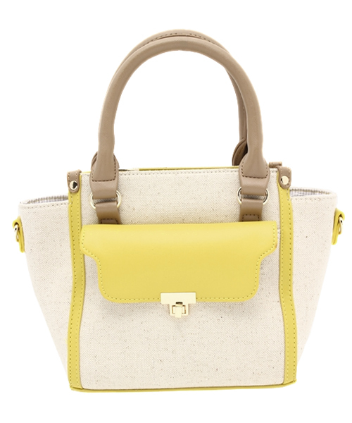 CIAOPANIC（チャオパニック）の「【Ciaopanic】　コンビ素材2WAYミニショルダー（ショルダーバッグ・レディース・オレンジ/ブラック/イエロー・FREE）」の2枚目の写真