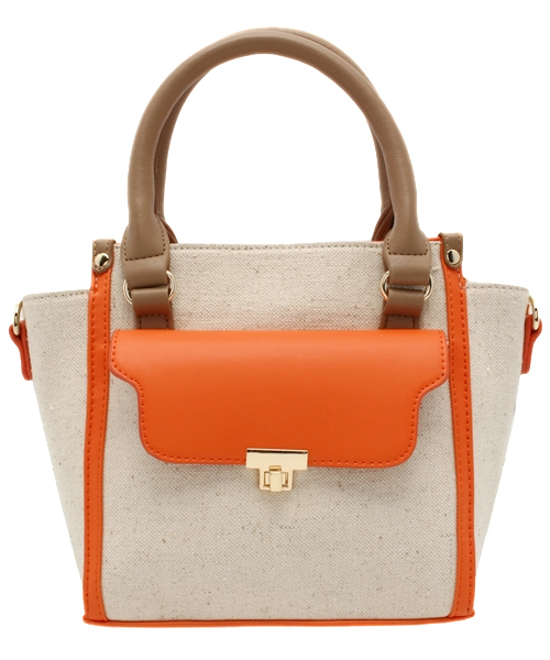 CIAOPANIC（チャオパニック）の「【Ciaopanic】　コンビ素材2WAYミニショルダー（ショルダーバッグ・レディース・オレンジ/ブラック/イエロー・FREE）」の3枚目の写真