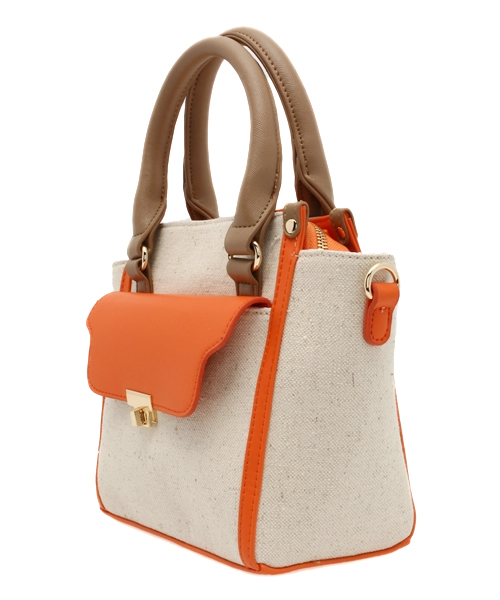 CIAOPANIC（チャオパニック）の「【Ciaopanic】　コンビ素材2WAYミニショルダー（ショルダーバッグ・レディース・オレンジ/ブラック/イエロー・FREE）」の4枚目の写真