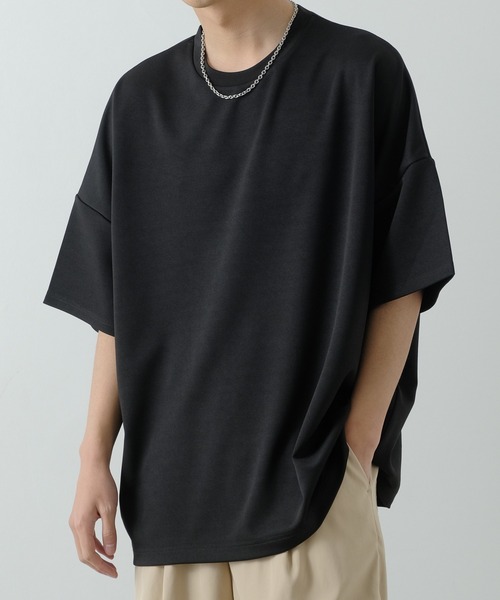 NULL（ヌル）の「【NULL】ポンチ ドルマンスリーブ 半袖Tシャツ（Tシャツ/カットソー・メンズ・ホワイト/ブラック/ブルーグリーン・MEDIUM/LARGE/SMALL）」の2枚目の写真