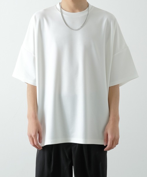 NULL（ヌル）の「【NULL】ポンチ ドルマンスリーブ 半袖Tシャツ（Tシャツ/カットソー・メンズ・ホワイト/ブラック/ブルーグリーン・MEDIUM/LARGE/SMALL）」の5枚目の写真