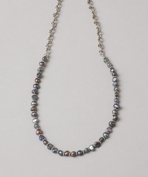 HARE（ハレ）の「パールチェーンネックレス(HARE)（ネックレス・メンズ・ホワイト/ブラック/ホワイト系その他・FREE）」の4枚目の写真