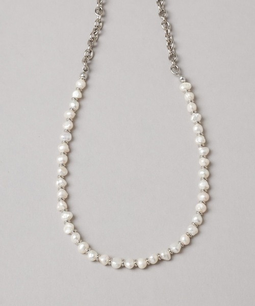 HARE（ハレ）の「パールチェーンネックレス(HARE)（ネックレス・メンズ・ホワイト/ブラック/ホワイト系その他・FREE）」の5枚目の写真