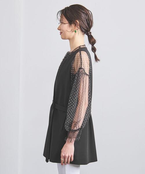 ELIN（エリン）の「【別注】＜ELIN＞ベルト ジレ（ベスト・レディース・ブラック/ベージュ・00）」の4枚目の写真