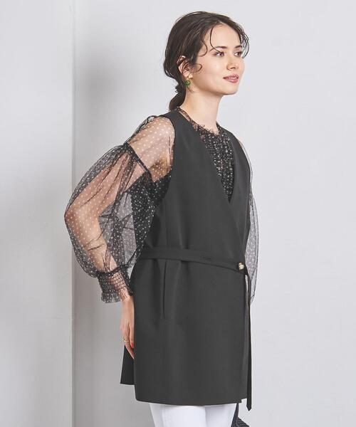 ELIN（エリン）の「【別注】＜ELIN＞ベルト ジレ（ベスト・レディース・ブラック/ベージュ・00）」の6枚目の写真