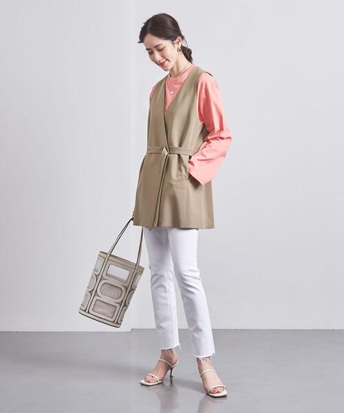 ELIN（エリン）の「【別注】＜ELIN＞ベルト ジレ（ベスト・レディース・ブラック/ベージュ・00）」の10枚目の写真