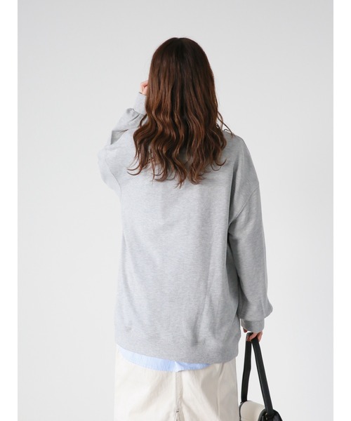 ehka sopo（エヘカソポ）の「カレッジロゴビッグスウェット（スウェット・レディース・グレー/オフホワイト/グリーン・ﾌﾘ-）」の20枚目の写真