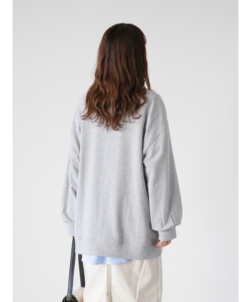 ehka sopo（エヘカソポ）の「カレッジロゴビッグスウェット（スウェット・レディース・グレー/オフホワイト/グリーン・ﾌﾘ-）」の21枚目の写真