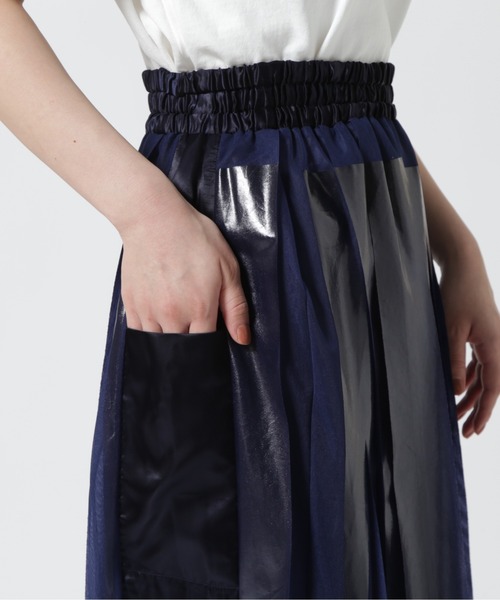 NAKAGAMI（ナカガミ）の「NAKAGAMI(ナカガミ) rubber print skirt/スカート（スカート・レディース・ネイビー・1）」の9枚目の写真