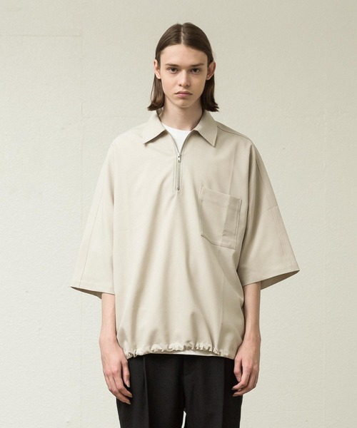 SLICK（スリック）の「シック＆シンアムンゼンクロスハーフジップポロ（ポロシャツ・メンズ・アイボリー/ネイビー/ブラック・1/2/3）」の4枚目の写真