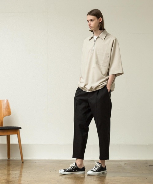 SLICK（スリック）の「シック＆シンアムンゼンクロスハーフジップポロ（ポロシャツ・メンズ・アイボリー/ネイビー/ブラック・1/2/3）」の9枚目の写真