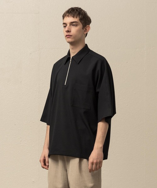 SLICK（スリック）の「シック＆シンアムンゼンクロスハーフジップポロ（ポロシャツ・メンズ・アイボリー/ネイビー/ブラック・1/2/3）」の11枚目の写真