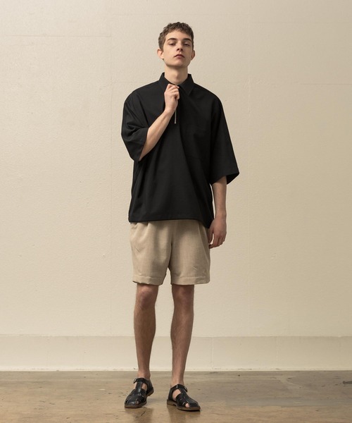 SLICK（スリック）の「シック＆シンアムンゼンクロスハーフジップポロ（ポロシャツ・メンズ・アイボリー/ネイビー/ブラック・1/2/3）」の16枚目の写真