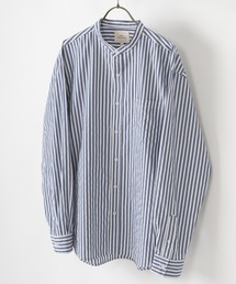 SlashDate（スラッシュデイト）の「T/Cブロード バンドカラーシャツ リラックスフィット/無地＆ストライプ/ユニセックス（シャツ/ブラウス・メンズ）」