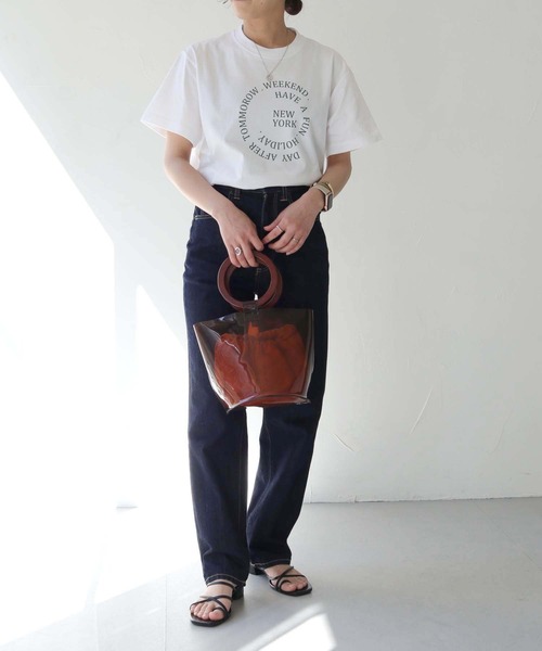 HER CLOSET（ハークローゼット）の「【shemoshelly】WEB限定サークルロゴTシャツ（Tシャツ/カットソー・レディース・ブラック/ホワイト/ネイビー・S/M/L）」の6枚目の写真