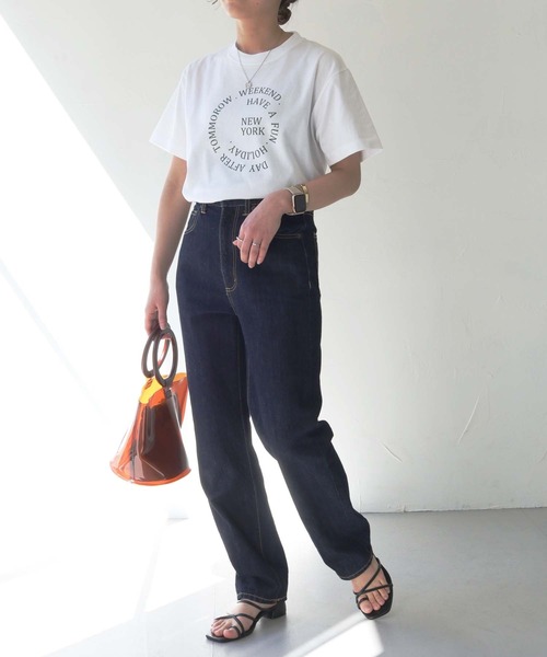 HER CLOSET（ハークローゼット）の「【shemoshelly】WEB限定サークルロゴTシャツ（Tシャツ/カットソー・レディース・ブラック/ホワイト/ネイビー・S/M/L）」の7枚目の写真