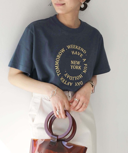 HER CLOSET（ハークローゼット）の「【shemoshelly】WEB限定サークルロゴTシャツ（Tシャツ/カットソー・レディース・ブラック/ホワイト/ネイビー・S/M/L）」の22枚目の写真