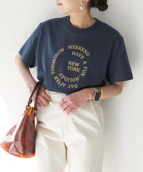 HER CLOSET（ハークローゼット）の「【shemoshelly】WEB限定サークルロゴTシャツ（Tシャツ/カットソー・レディース・ブラック/ホワイト/ネイビー・S/M/L）」の21枚目の写真