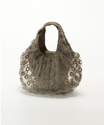 ナイロンツイル×サイロンシャーサークルレースギャザートートバッグ