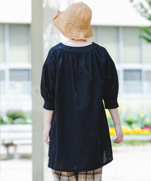 F by ROSSO(エフバイロッソ)の「『UR TECH 高機能リネン』F by ROSSO スキッパーチュニックブラウス(チュニック・レディース・ブルー系その他/オフホワイト/ブラック/イエロー・FREE)」の20枚目の写真