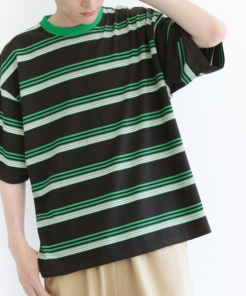 n'OrLABEL(ノアールレーベル)の「『マルチボーダーTシャツ』(Tシャツ/カットソー・メンズ・オフホワイト/ブラック/グレー・FREE)」の6枚目の写真
