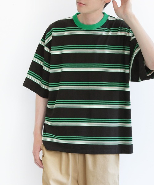 n'OrLABEL(ノアールレーベル)の「『マルチボーダーTシャツ』(Tシャツ/カットソー・メンズ・オフホワイト/ブラック/グレー・FREE)」の7枚目の写真