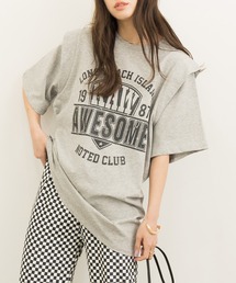 DAY CLOSET | レディース チュニック風レイヤードロゴTシャツ(Tシャツ/カットソー)