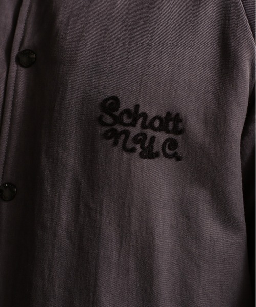 schott（ショット）の「Schott/ショット/COACH JACKET BOA LINING/コーチジャケット ボアライニング（ナイロンジャケット・メンズ・ブラック/ゴールド/チャコールグレー/パープル・M/XL/2XL/L）」の15枚目の写真