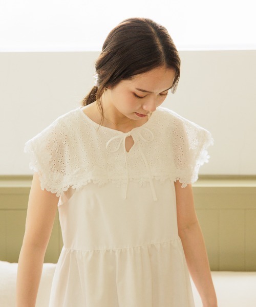 flower（フラワー）の「サニーレースワンピース（ワンピース・レディース・ホワイト/ブラック・FREE）」の3枚目の写真