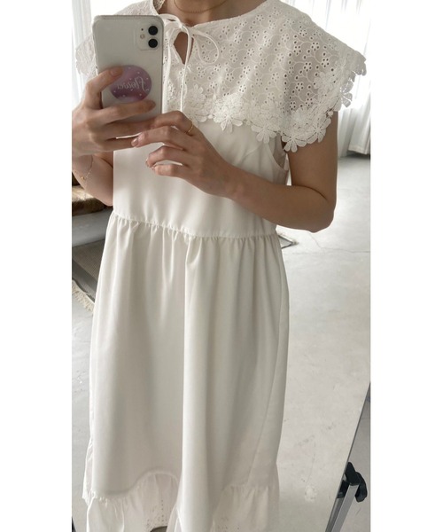 flower（フラワー）の「サニーレースワンピース（ワンピース・レディース・ホワイト/ブラック・FREE）」の17枚目の写真