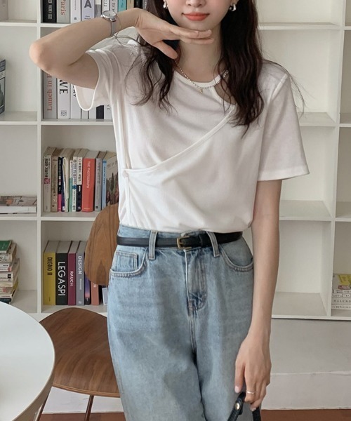 Achic(アシック)の「軽量半袖トップス(Tシャツ/カットソー・レディース・ミント/ホワイト/ブラック・M)」の8枚目の写真