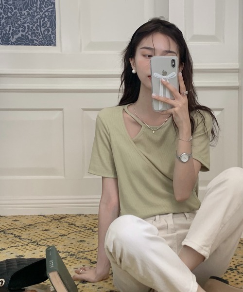 Achic(アシック)の「軽量半袖トップス(Tシャツ/カットソー・レディース・ミント/ホワイト/ブラック・M)」の7枚目の写真