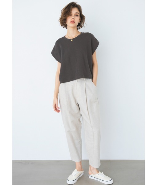 ALEXIA STAM（アリシアスタン）の「Honeycomb Waffle Sleeveless Top /ハニカムスリーブレストップス（Tシャツ/カットソー・レディース・ラベンダー/グリーン/チャコールグレー/アイボリー・FREE）」の22枚目の写真