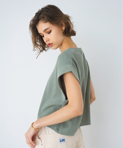 ALEXIA STAM（アリシアスタン）の「Honeycomb Waffle Sleeveless Top /ハニカムスリーブレストップス（Tシャツ/カットソー・レディース・ラベンダー/グリーン/チャコールグレー/アイボリー・FREE）」の7枚目の写真