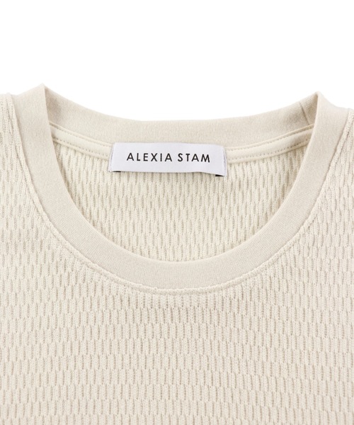 ALEXIA STAM（アリシアスタン）の「Honeycomb Waffle Sleeveless Top /ハニカムスリーブレストップス（Tシャツ/カットソー・レディース・ラベンダー/グリーン/チャコールグレー/アイボリー・FREE）」の14枚目の写真