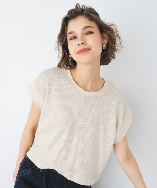 ALEXIA STAM（アリシアスタン）の「Honeycomb Waffle Sleeveless Top /ハニカムスリーブレストップス（Tシャツ/カットソー・レディース・ラベンダー/グリーン/チャコールグレー/アイボリー・FREE）」の17枚目の写真