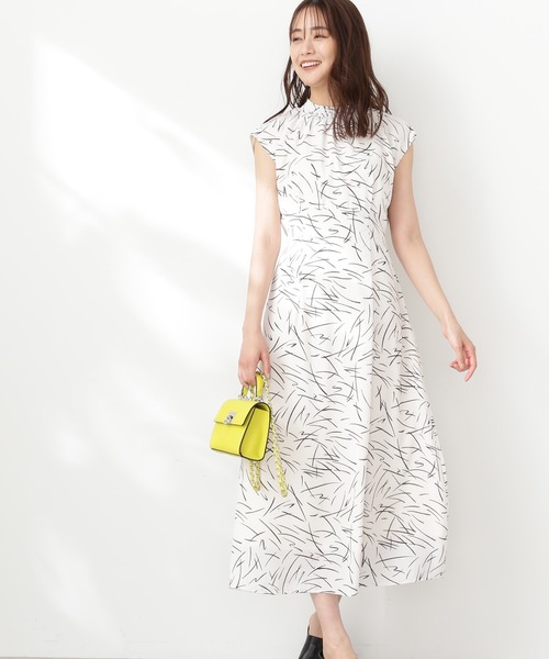 N.(N. Natural Beauty Basic)(エヌエヌナチュラルビューティーベーシック)の「【S Size Line】◆モノトーンプリントワンピース(ワンピース・レディース・ホワイト系その他/ブラック系その他・SMALL/MEDIUM)」の1枚目の写真