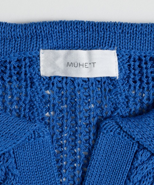 MUHET（ミュエータ）の「スキッパー透かし編みニットベスト（ベスト・レディース・マスタード/ブラック/ブルー・MEDIUM/X-LARGE）」の10枚目の写真