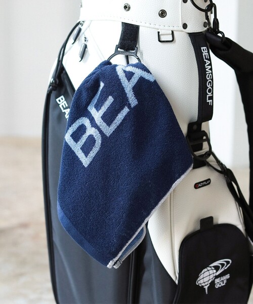 BEAMS GOLF（ビームスゴルフ）の「カラビナ付き 今治 ロゴ フェイスタオル（ゴルフグッズ・メンズ・ネイビー/ホワイト/ブラック・ONE SIZE）」の10枚目の写真