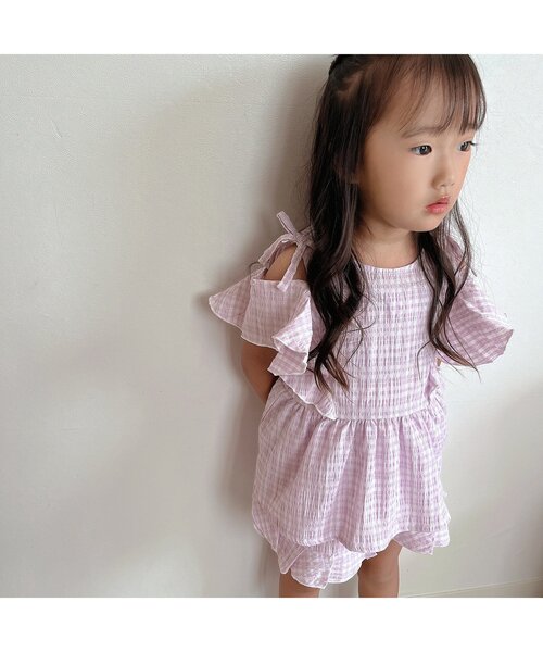 apres les cours（アプレレクール）の「【WEB限定】マルチストライプ・チェック柄セットアップ（セットアップ・キッズ・ラベンダー/イエロー・80/90/100/110/120/130/140）」の20枚目の写真