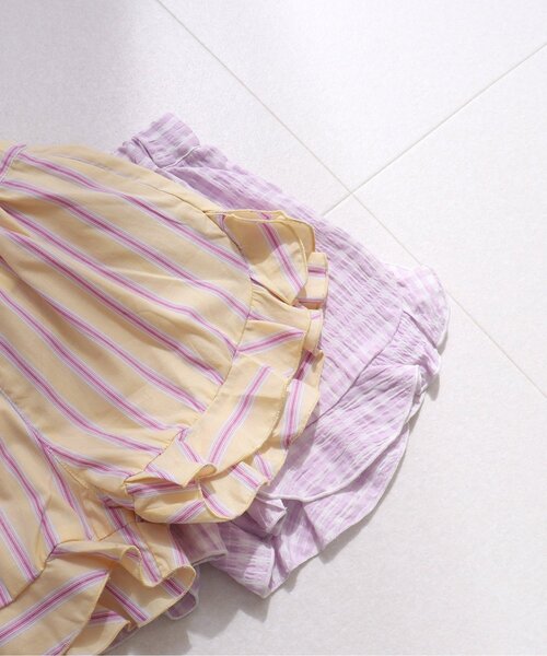 apres les cours（アプレレクール）の「【WEB限定】マルチストライプ・チェック柄セットアップ（セットアップ・キッズ・ラベンダー/イエロー・80/90/100/110/120/130/140）」の12枚目の写真