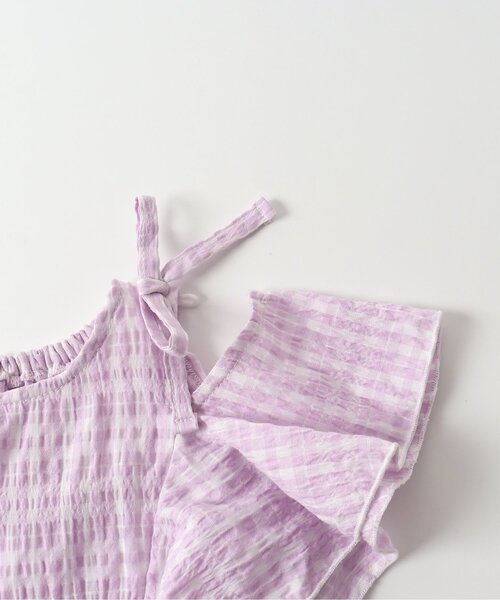 apres les cours（アプレレクール）の「【WEB限定】マルチストライプ・チェック柄セットアップ（セットアップ・キッズ・ラベンダー/イエロー・80/90/100/110/120/130/140）」の10枚目の写真