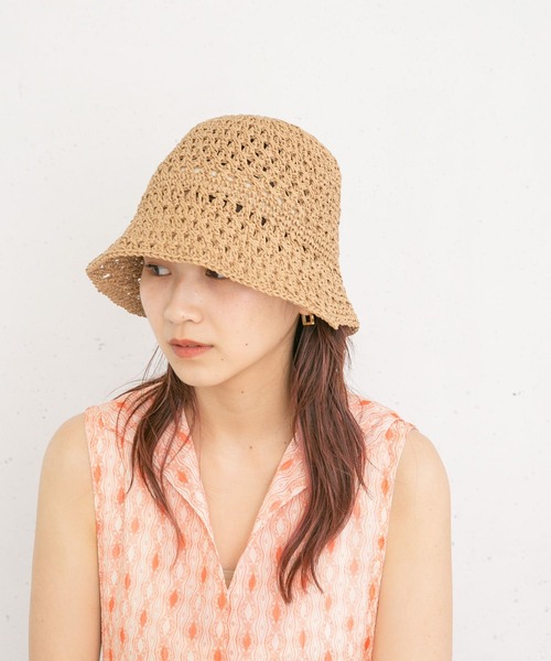 KBF（ケイビーエフ）の「透かし編みバケットHAT（ハット・レディース・ベージュ/ナチュラル・ONE）」の6枚目の写真