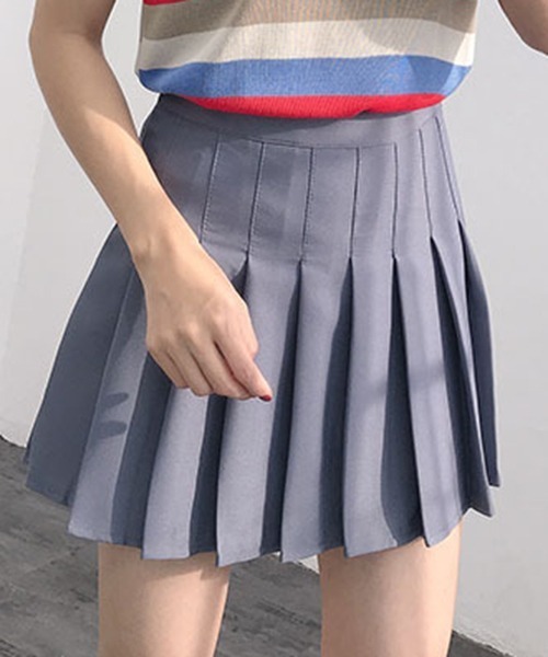 gossip!ロサンゼルス(ゴシップロサンゼルス)の「YUGA ショート丈 プリーツスカート(スカート・レディース・ホワイト/ブラック/ライトグレー・M/L)」の7枚目の写真