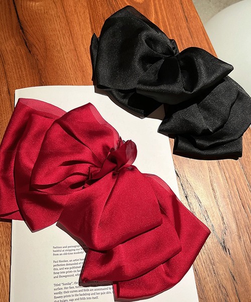 Jasmine Grandiflorum（ジャスミングランディフローラム）の「ボリュームシアーリボン（バレッタ/ヘアクリップ・レディース・レッド/ブラック・FREE）」の6枚目の写真