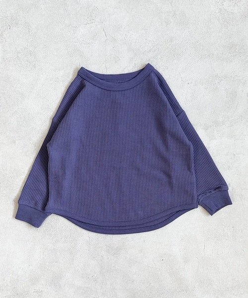 Life Support Products（ライフサポートプロダクツ）の「ワッフルロンT（80～150cm）（Tシャツ/カットソー・キッズ・杢グレー/ブラック系その他/オレンジ/ネイビー/ホワイト系その他/ワインレッド/ピンク/グレー系その他/オフホワイト/チャコール/イエロー/ブルー系その他/グリーン/レッド・80/90/95/100/110/120/130/140/150）」の9枚目の写真