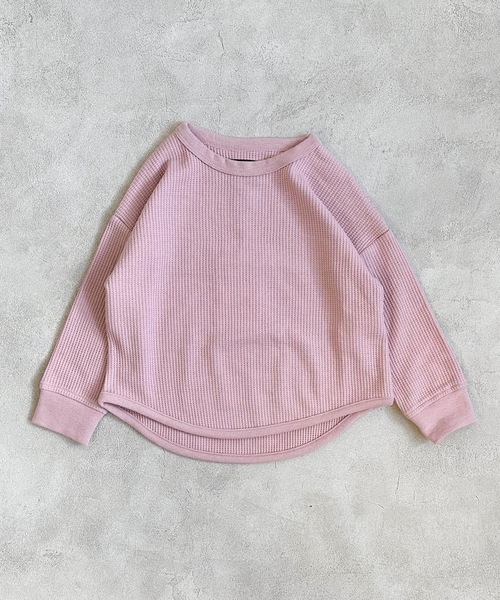 Life Support Products（ライフサポートプロダクツ）の「ワッフルロンT（80～150cm）（Tシャツ/カットソー・キッズ・杢グレー/ブラック系その他/オレンジ/ネイビー/ホワイト系その他/ワインレッド/ピンク/グレー系その他/オフホワイト/チャコール/イエロー/ブルー系その他/グリーン/レッド・80/90/95/100/110/120/130/140/150）」の16枚目の写真