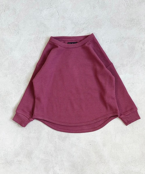 Life Support Products（ライフサポートプロダクツ）の「ワッフルロンT（80～150cm）（Tシャツ/カットソー・キッズ・杢グレー/ブラック系その他/オレンジ/ネイビー/ホワイト系その他/ワインレッド/ピンク/グレー系その他/オフホワイト/チャコール/イエロー/ブルー系その他/グリーン/レッド・80/90/95/100/110/120/130/140/150）」の17枚目の写真